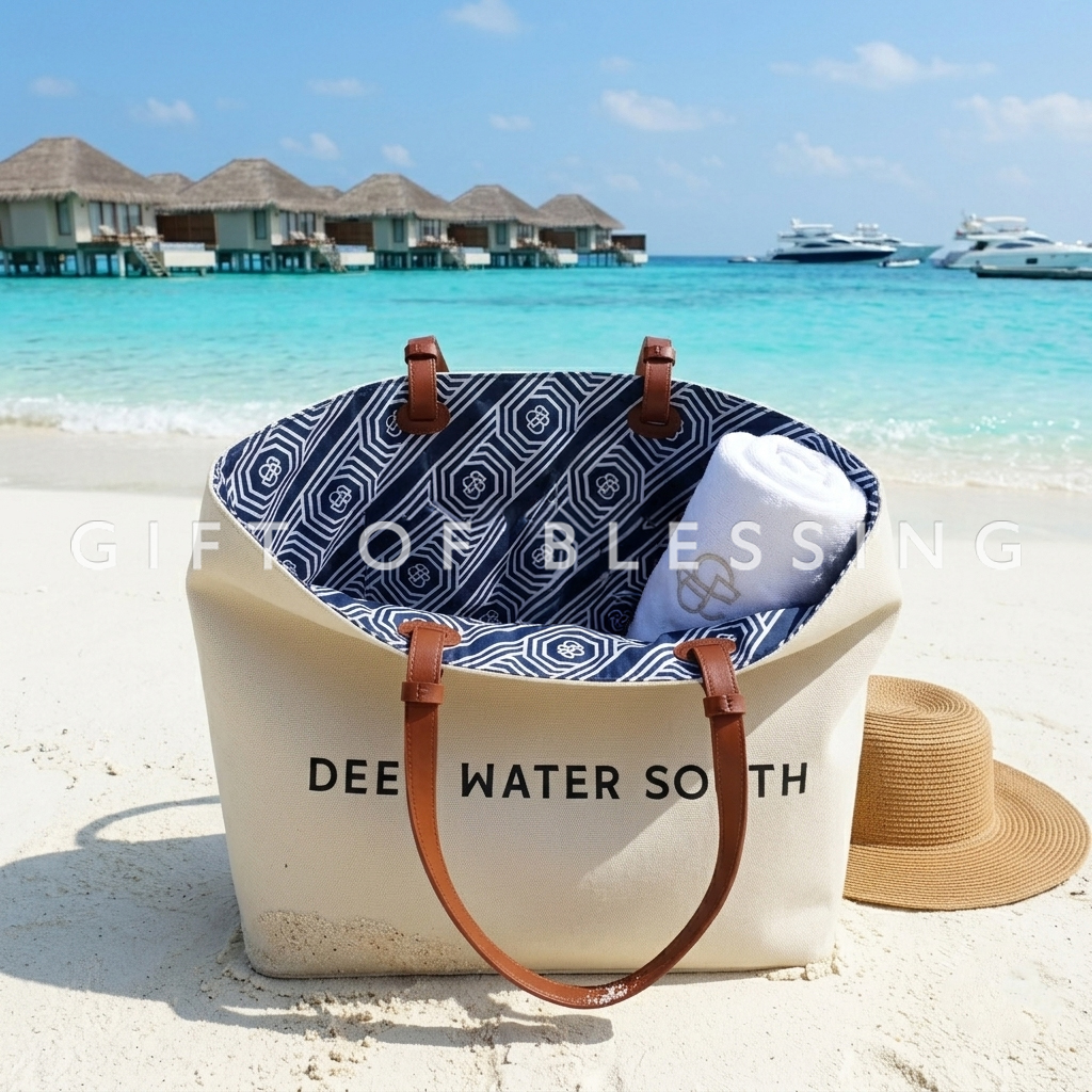 Wheelock 會德豐 Deep Water South 時尚棉布手挽袋