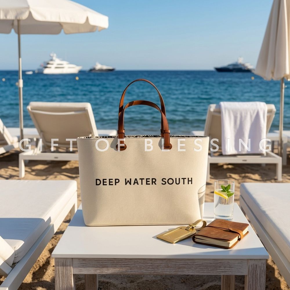 Wheelock 会德丰 Deep Water South 时尚棉布手挽袋