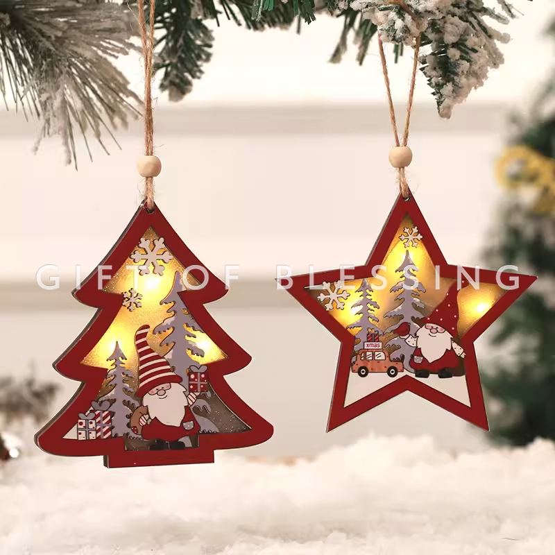 Wooden Light-up Ornament